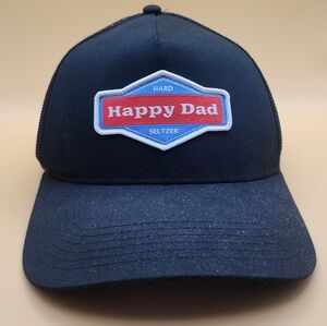 Black Happy Dad Embroidered Seltzer Beer Trucker Hat